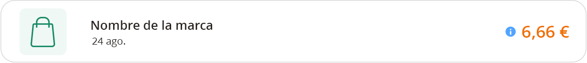 Transaction with i icon
